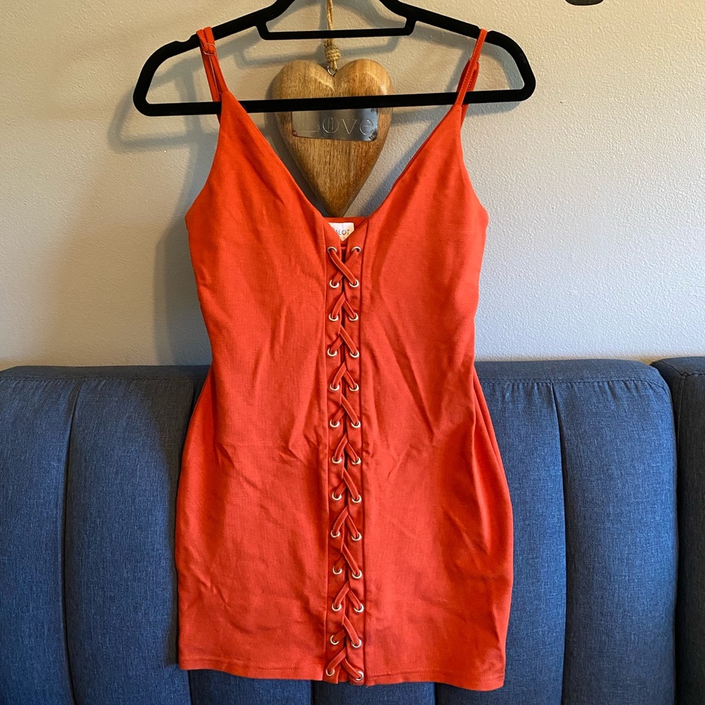 LF Orange body con dress